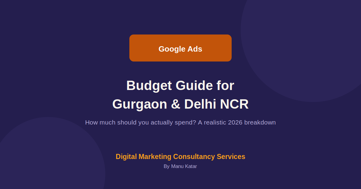 Google Ads Budget for Small Businesses in Gurgaon & Delhi NCR: A Realistic Guide