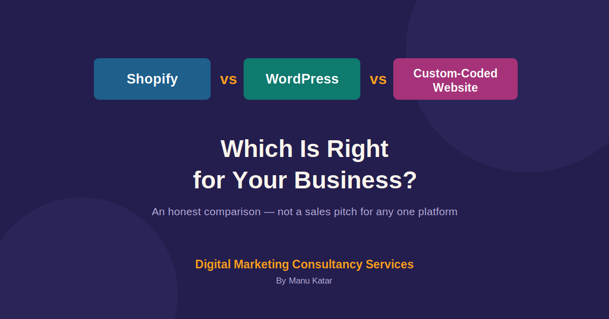 Shopify vs WordPress vs Custom-Coded Website